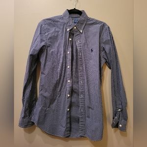 Men's Ralph Lauren navy white checked dress shirt